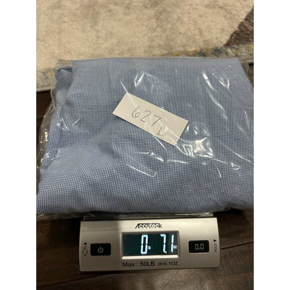 Paperdenim & Cloth Blue Gingham Short Sleeve Western Button Down Shirt Medium - Picture 9 of 9